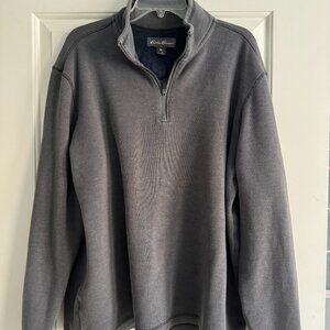 Men's Eddie Bauer Gray Quarter-Zip Sweater XL